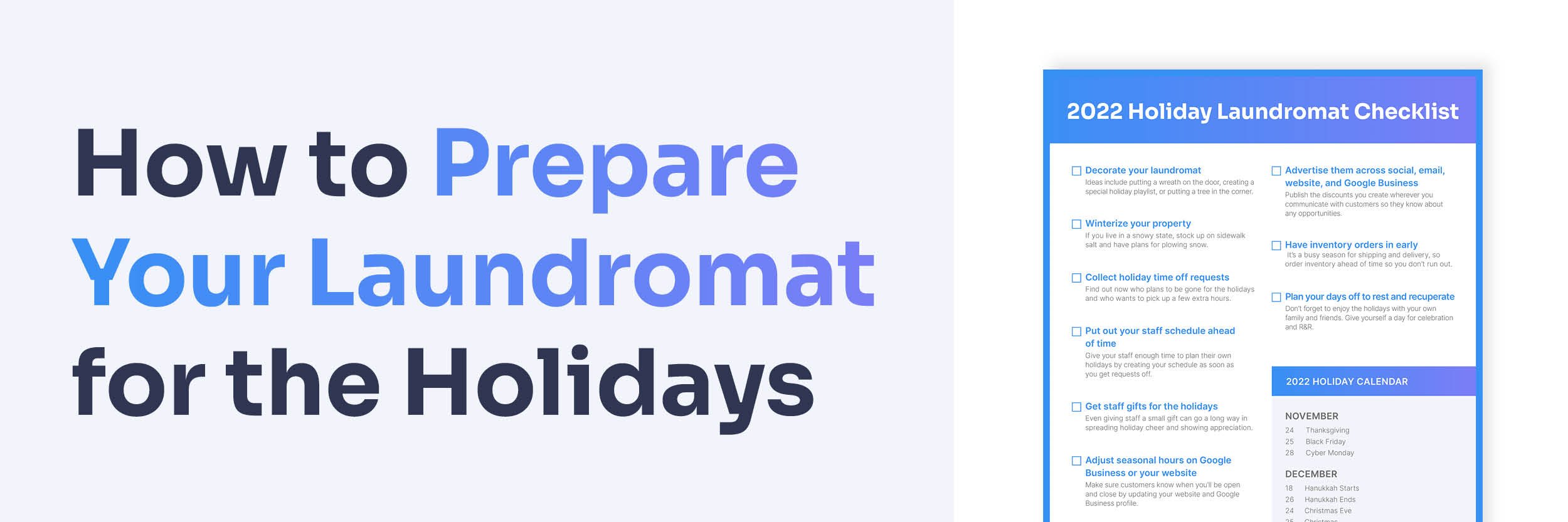 How to Prepare Your Laundromat for the Holidays [Checklist]